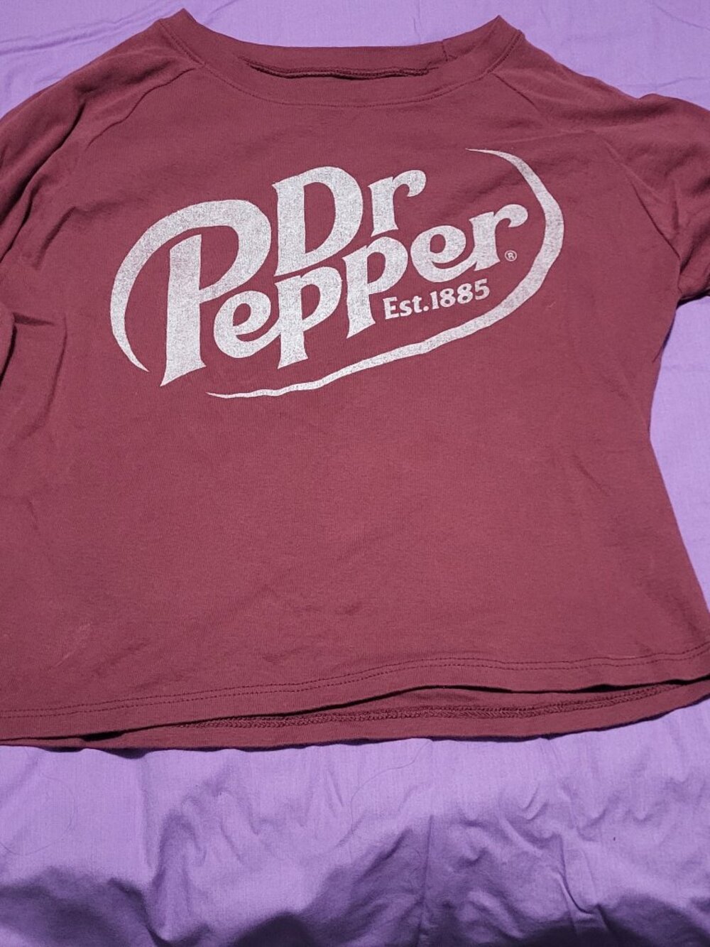 Dr Pepper branded long sleeve cropped t-shirt